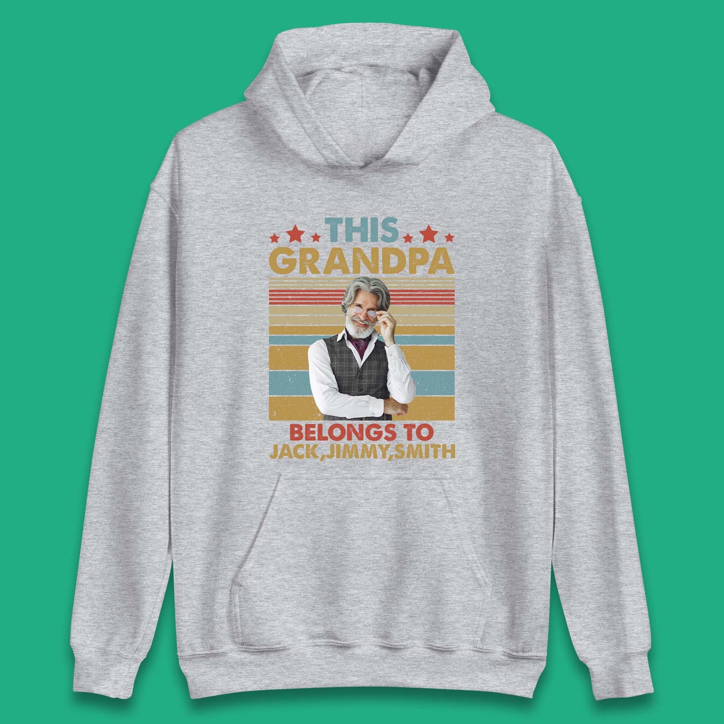 Personalised This Grandpa Belongs To Unisex Hoodie