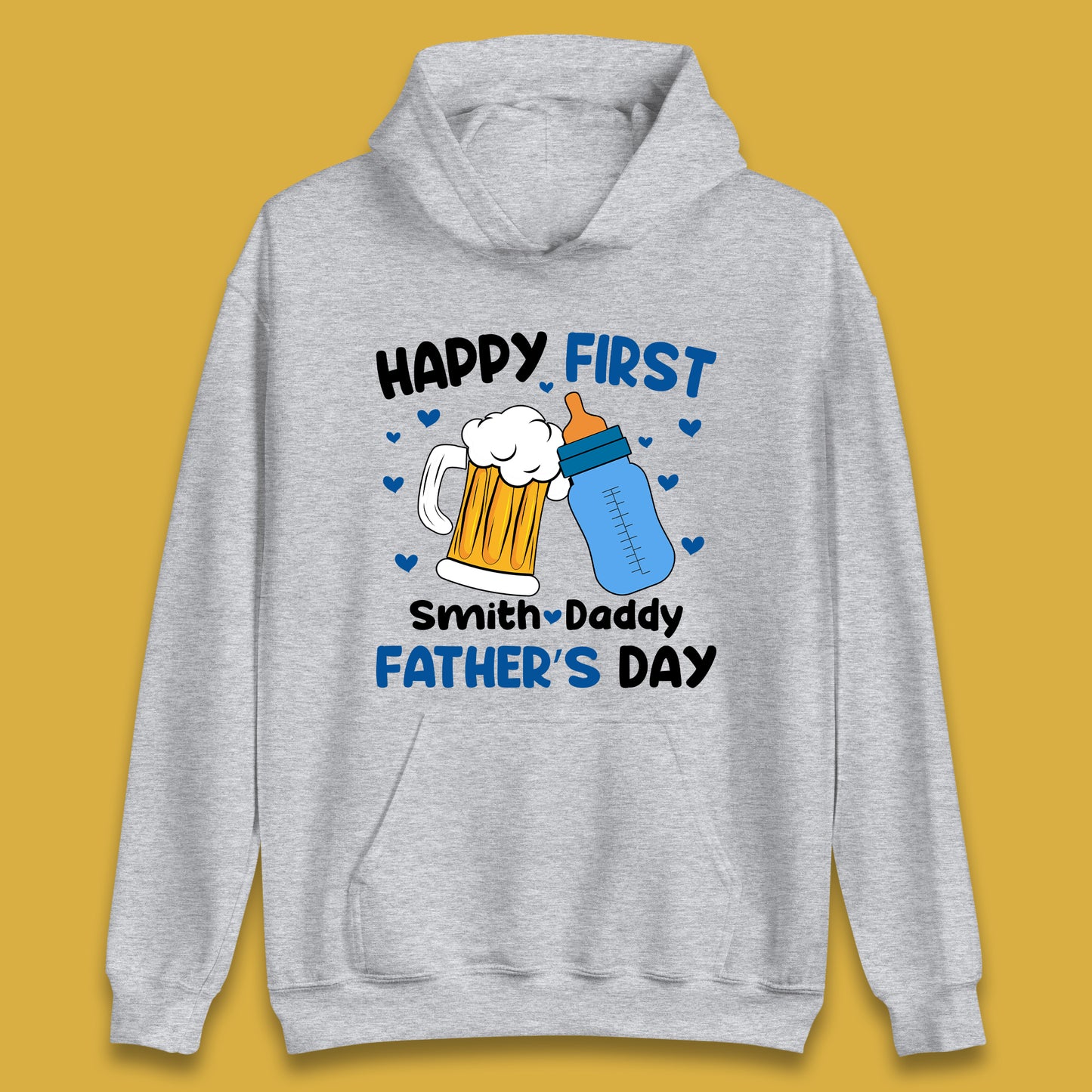 Personalised Happy First Father's Day Unisex Hoodie