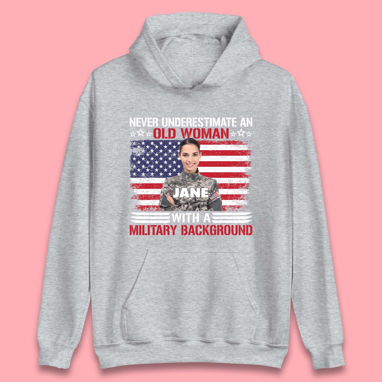 Personalised Never Underestimate An Old Woman Unisex Hoodie