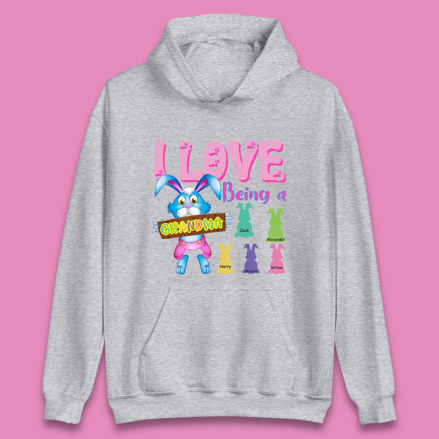 Personalised I Love Being A Grandma Unisex Hoodie