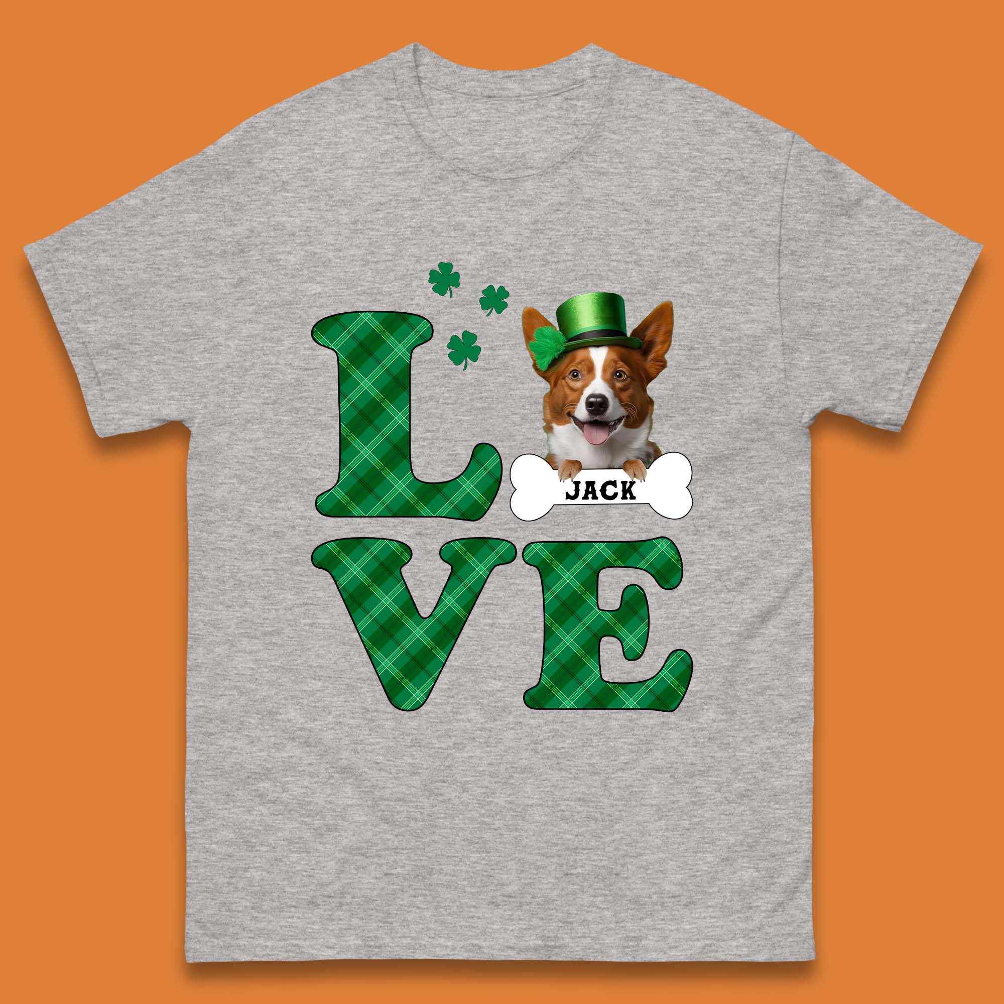Personalised Love St. Patrick's Dog Mens T-Shirt