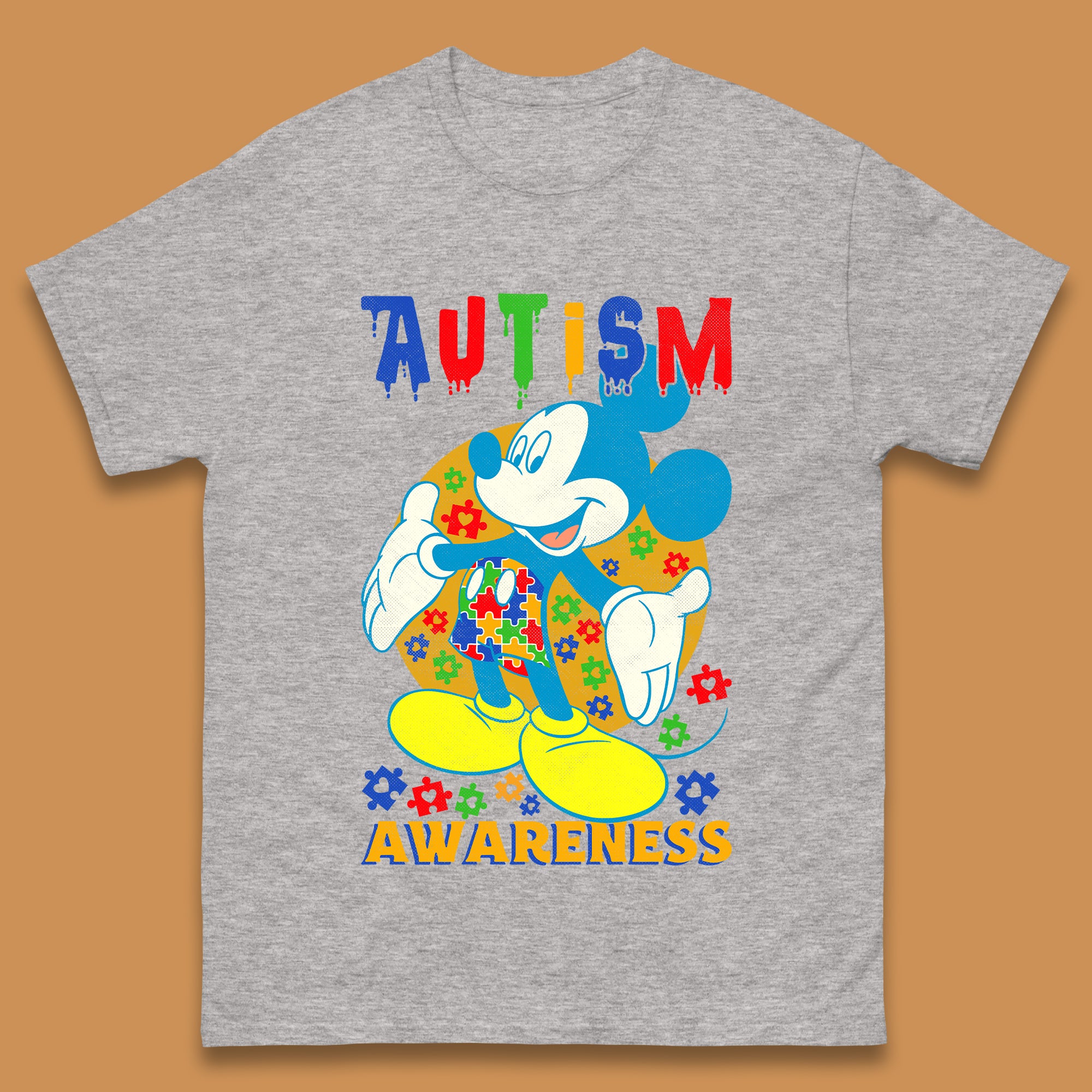 Autism Awareness Mickey Mouse Mens T-Shirt