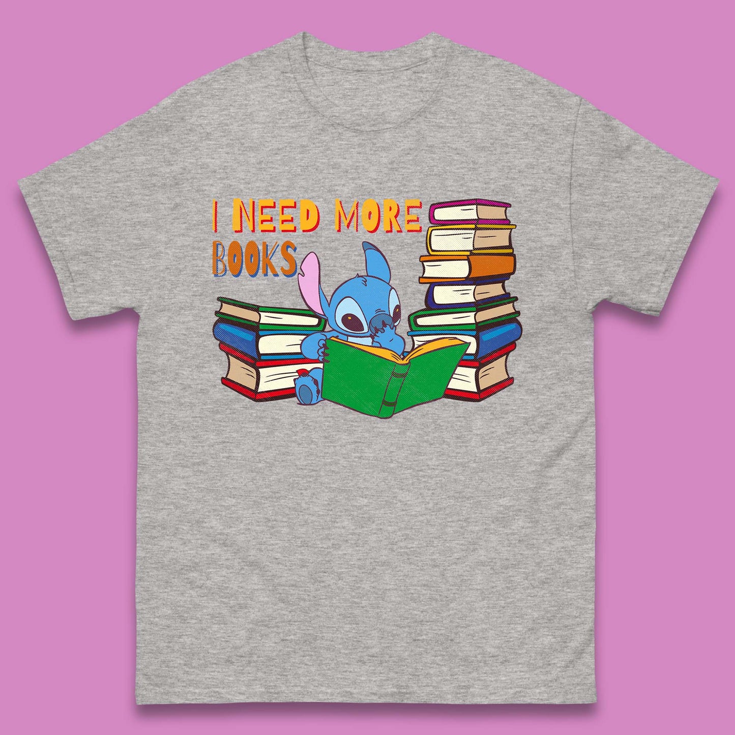 Stitch Reading A Book Mens T-Shirt