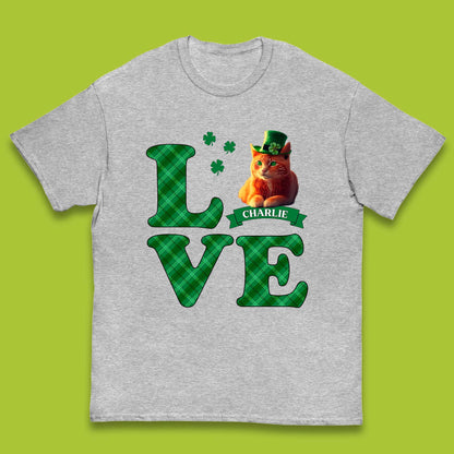 Personalised Love St. Patrick's Cat Kids T-Shirt