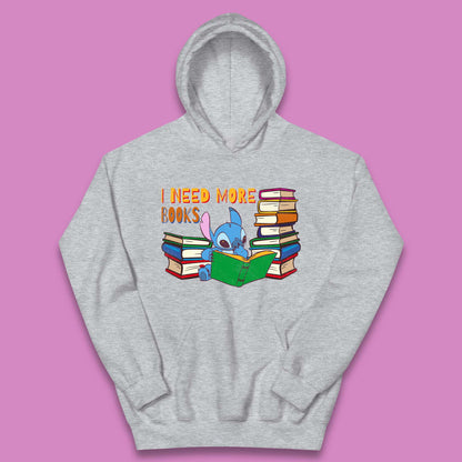 Stitch Reading A Book Kids Hoodie