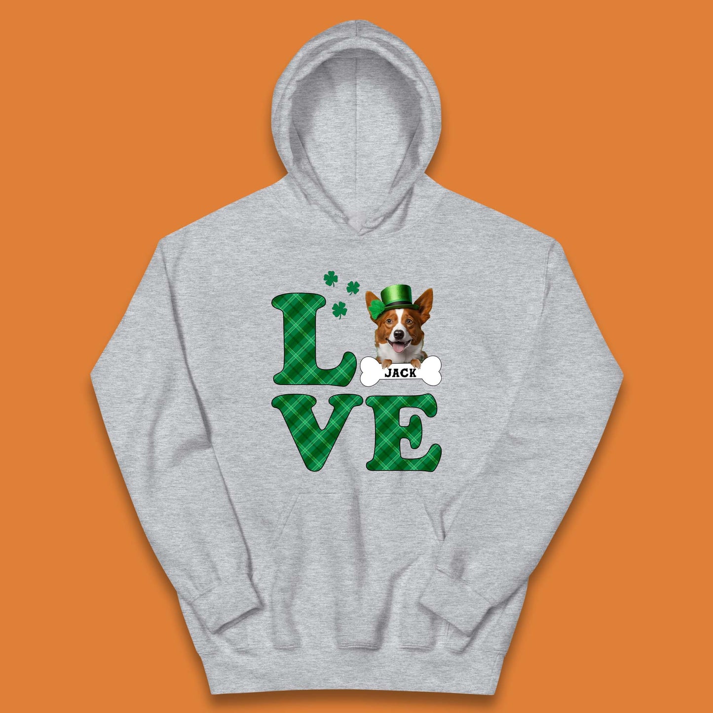 Personalised Love St. Patrick's Dog Kids Hoodie