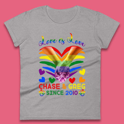Personalised Lgbt Love Is Love Womens T-Shirt