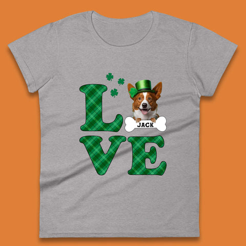 Personalised Love St. Patrick's Dog Womens T-Shirt