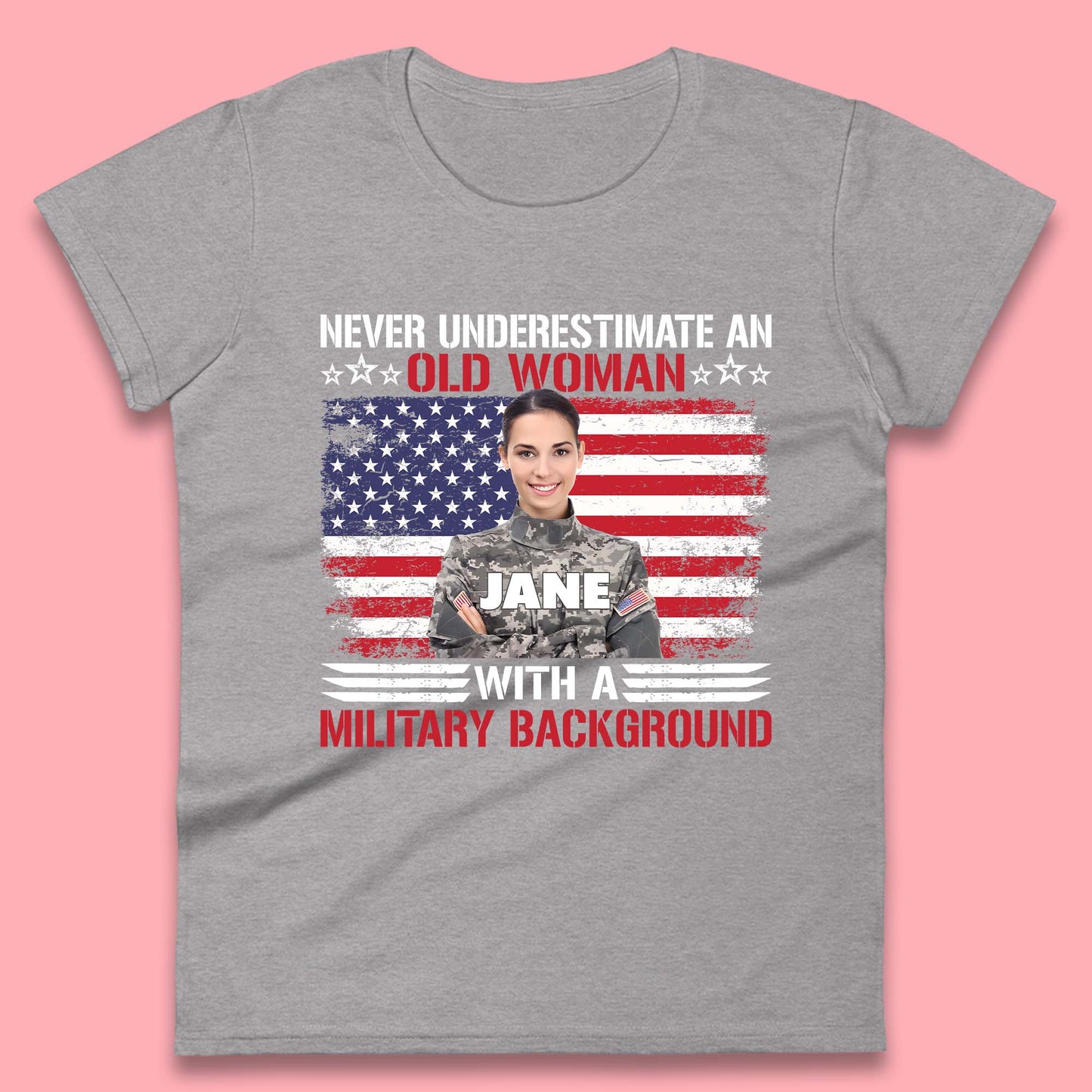 Personalised Never Underestimate An Old Woman T-Shirt