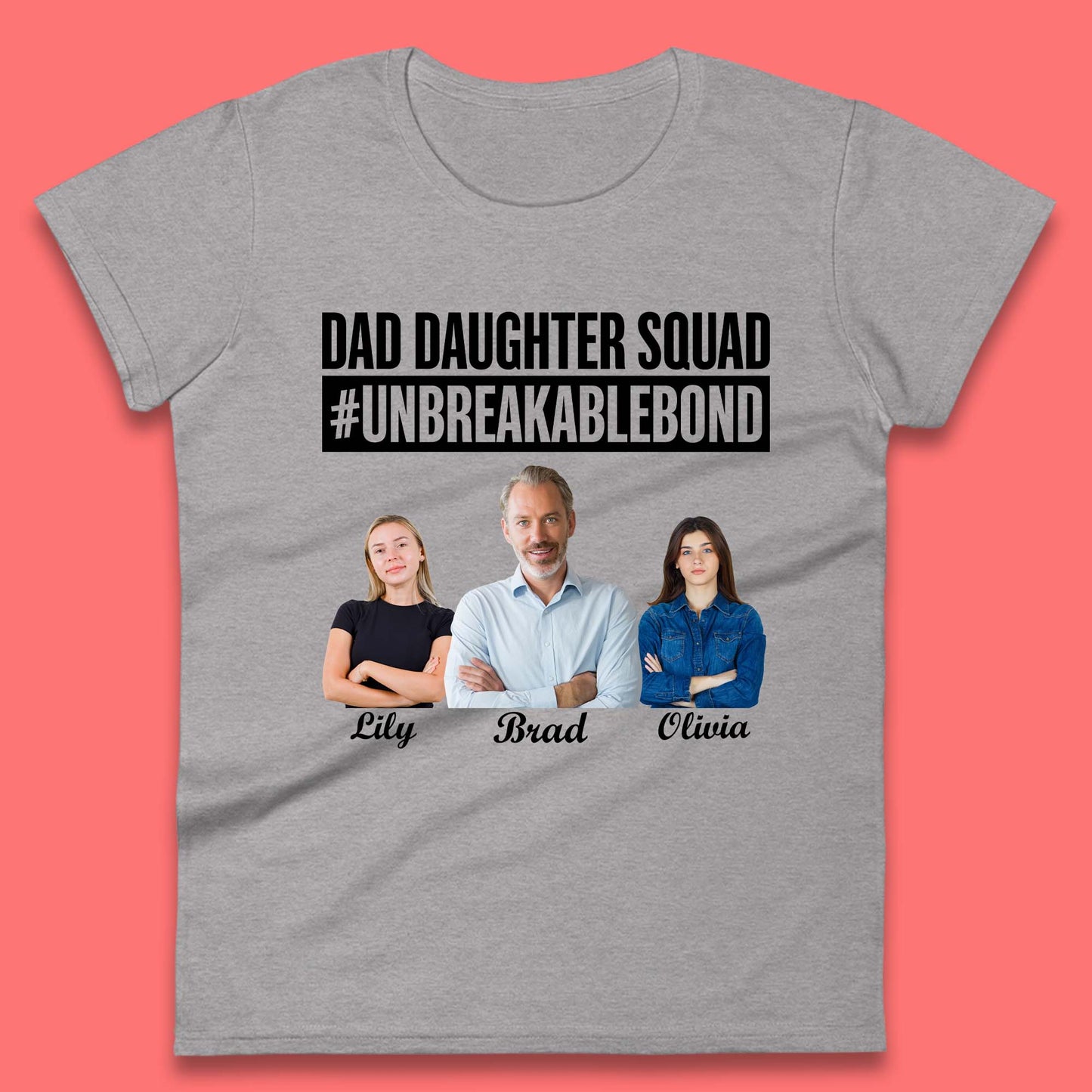 Personalised Dad Daughter Squad Womens T-Shirt