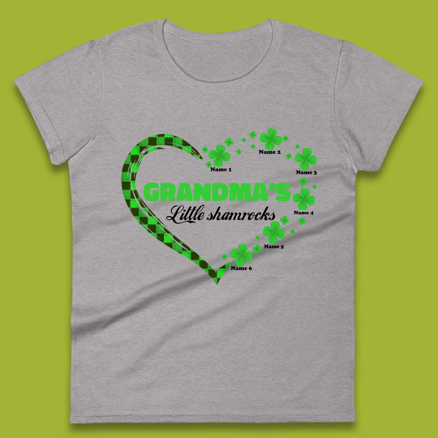 Personalised Grandma's Little Shamrocks Womens T-Shirt