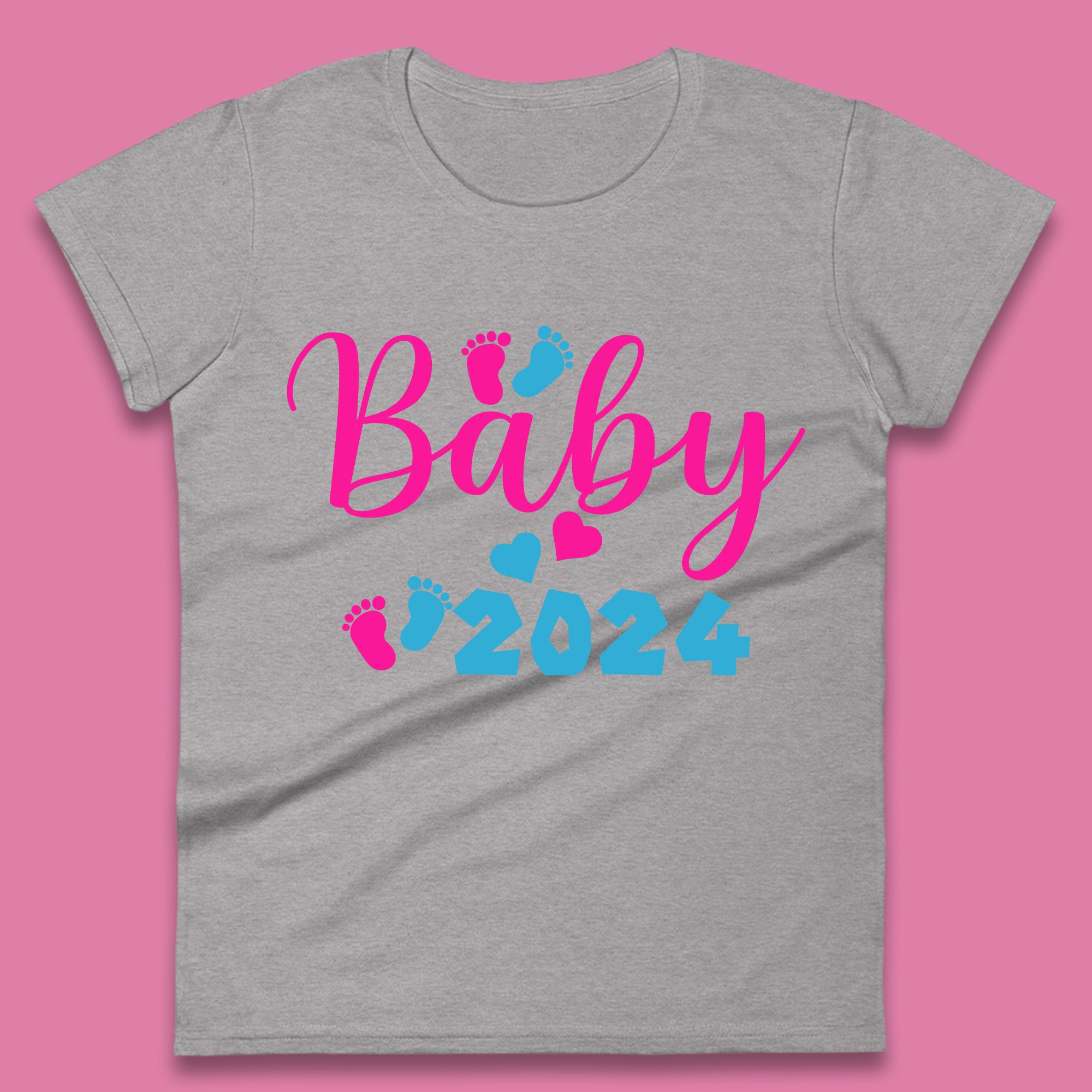 Baby 2024 Pregnancy Announcement Womens T-Shirt