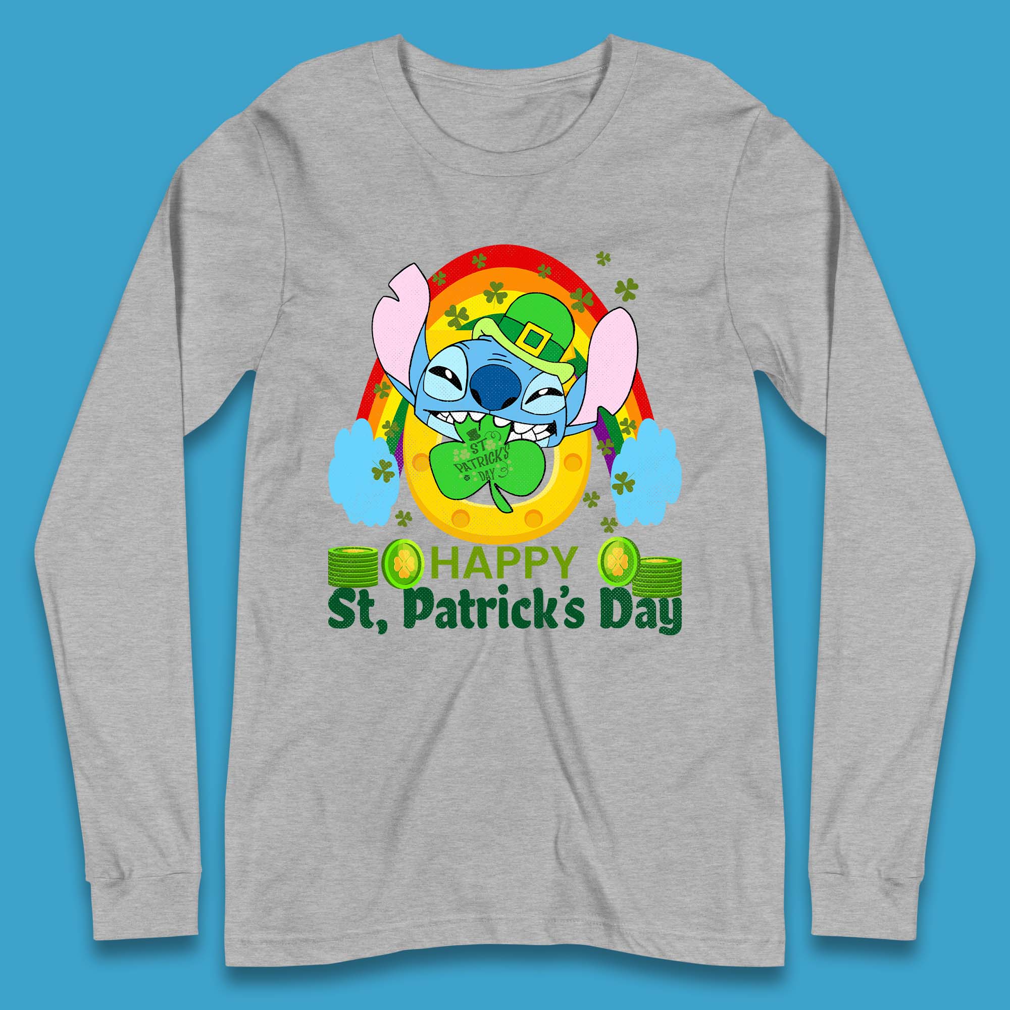 St. Patrick's Day Stitch Long Sleeve T-Shirt