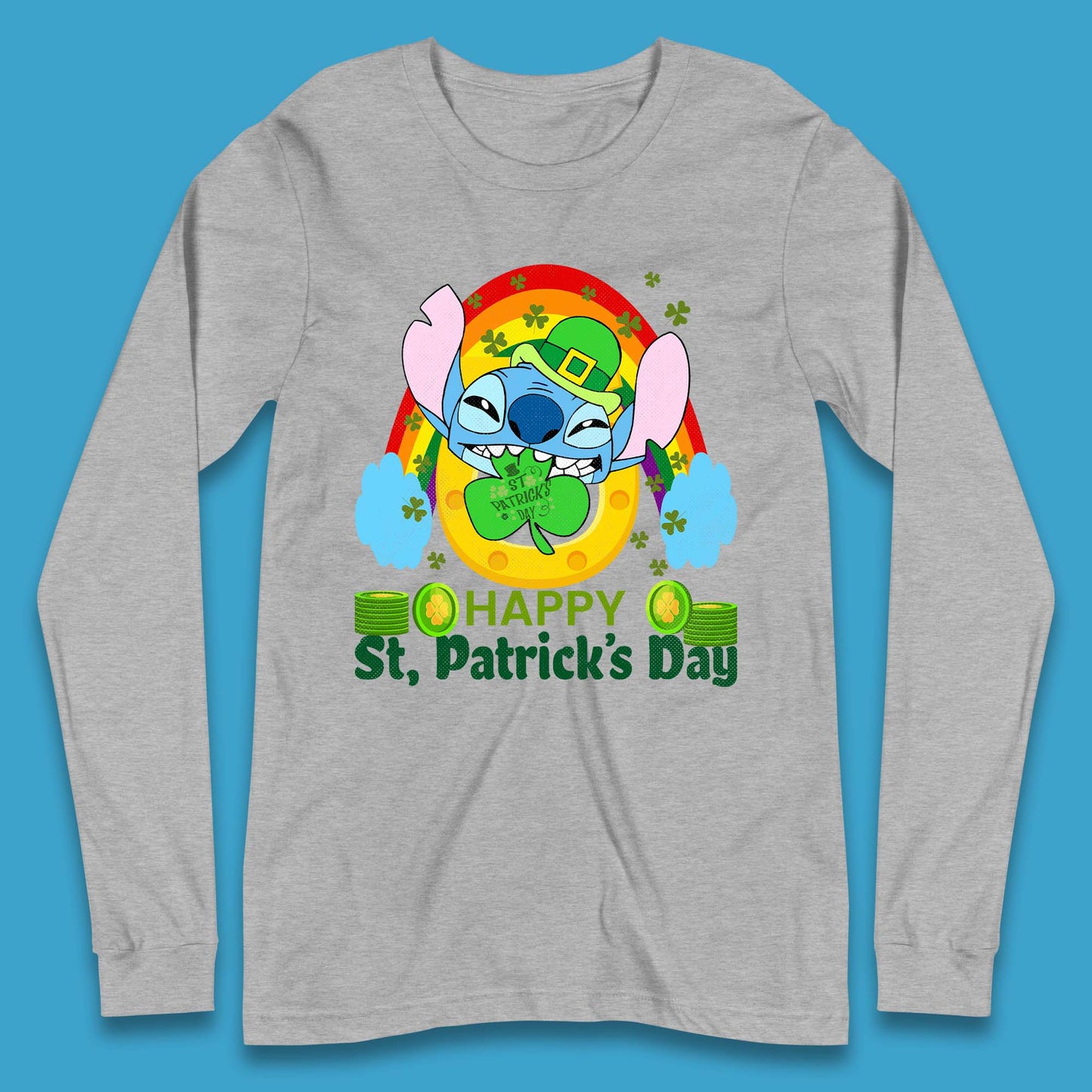 St. Patrick's Day Stitch Long Sleeve T-Shirt