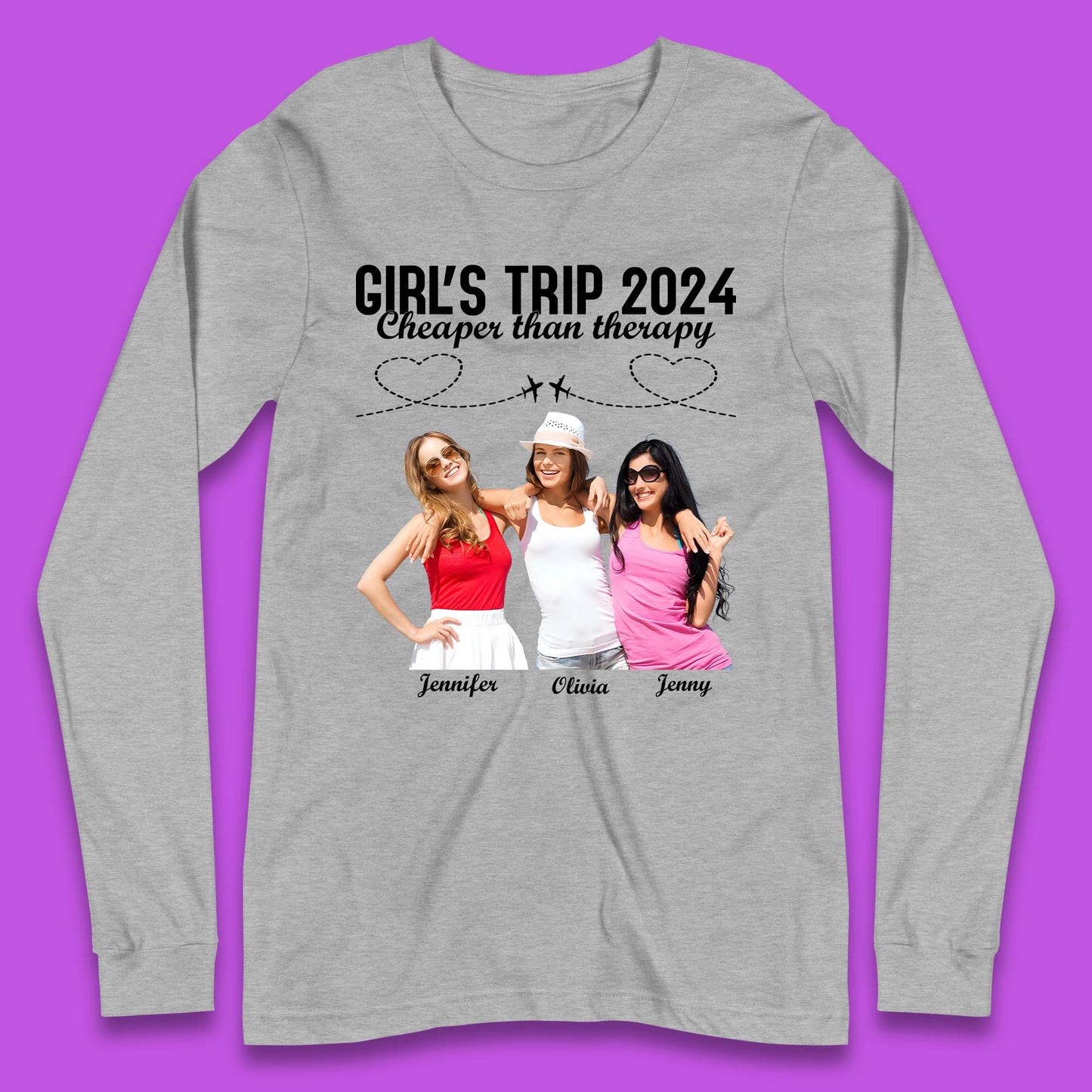 Personalised Girl's Trip Long Sleeve T-Shirt