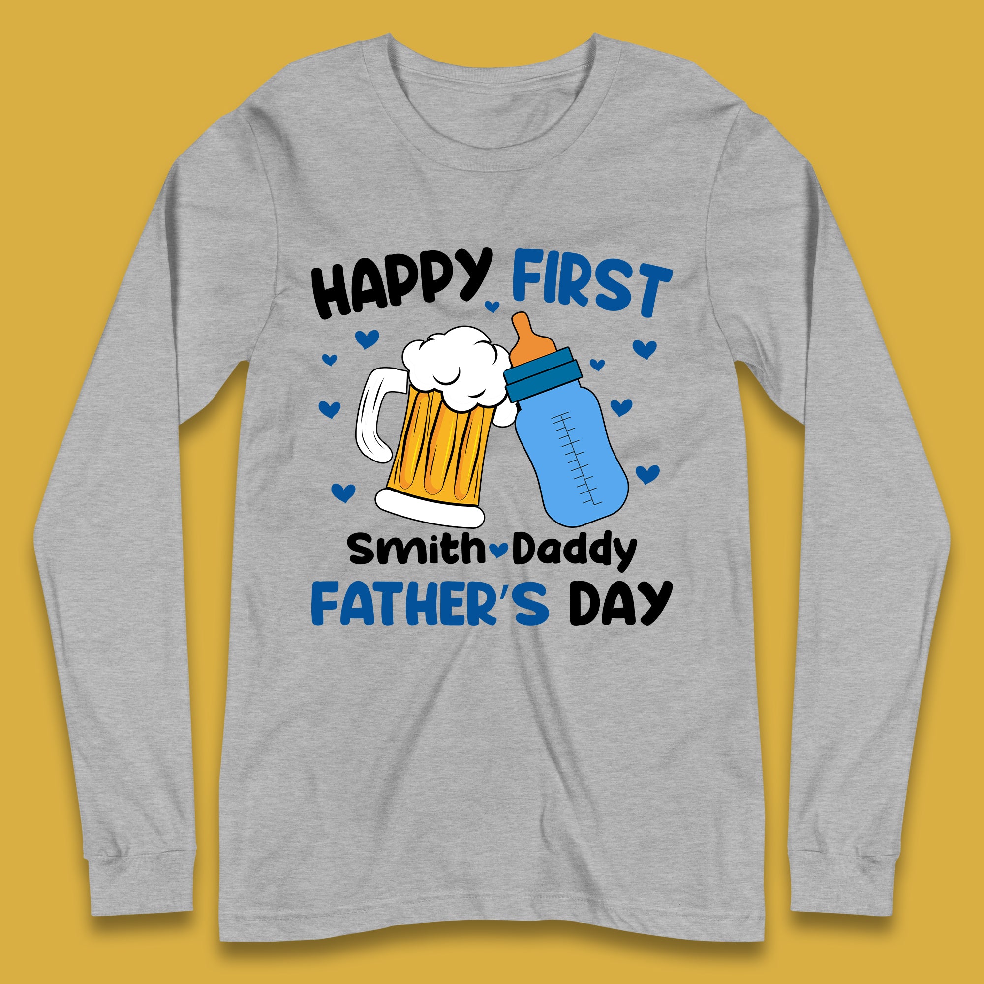 Personalised Happy First Father's Day Long Sleeve T-Shirt
