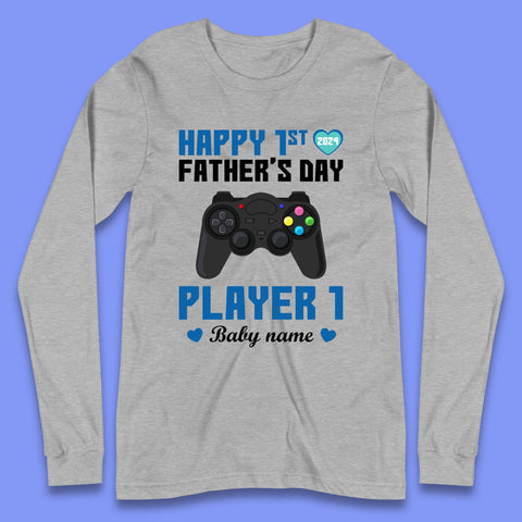 Personalised Happy First Father's Day Long Sleeve T-Shirt