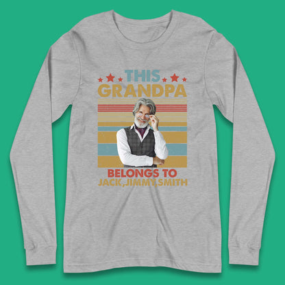 Personalised This Grandpa Belongs To Long Sleeve T-Shirt