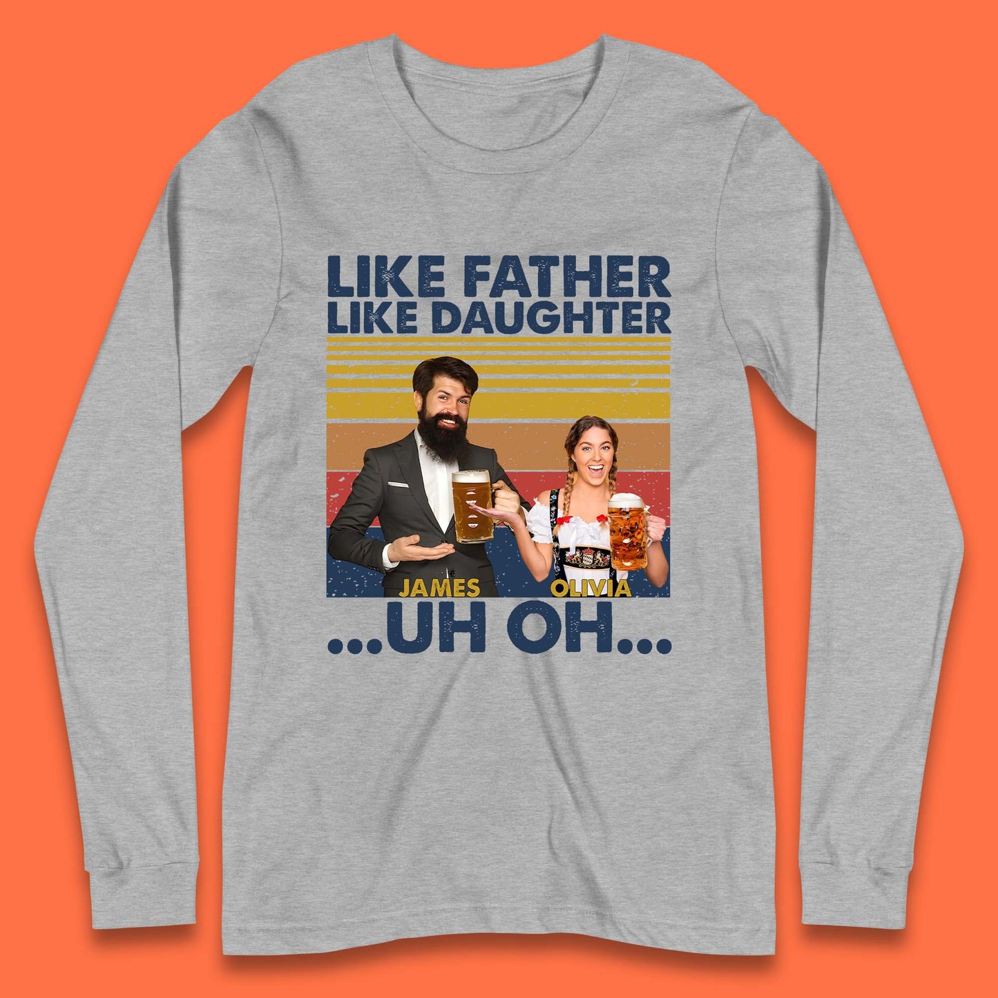 Personalised Like Father Like Daughter Long Sleeve T-Shirt