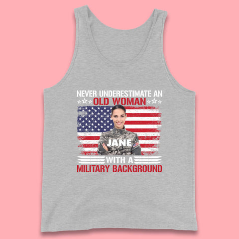 Personalised Never Underestimate An Old Woman Tank Top