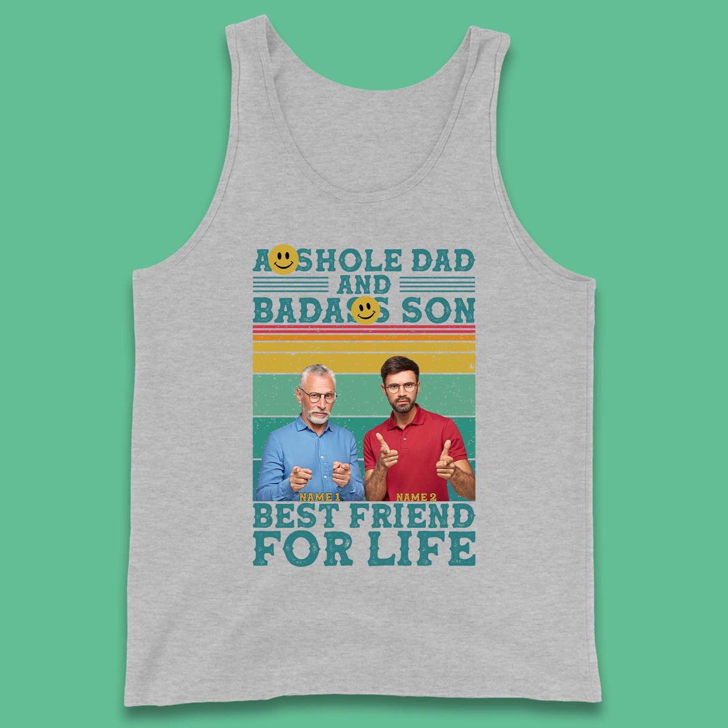 Personalised Asshole Dad And Badass Son Tank Top