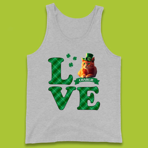 Personalised Love St. Patrick's Cat Tank Top