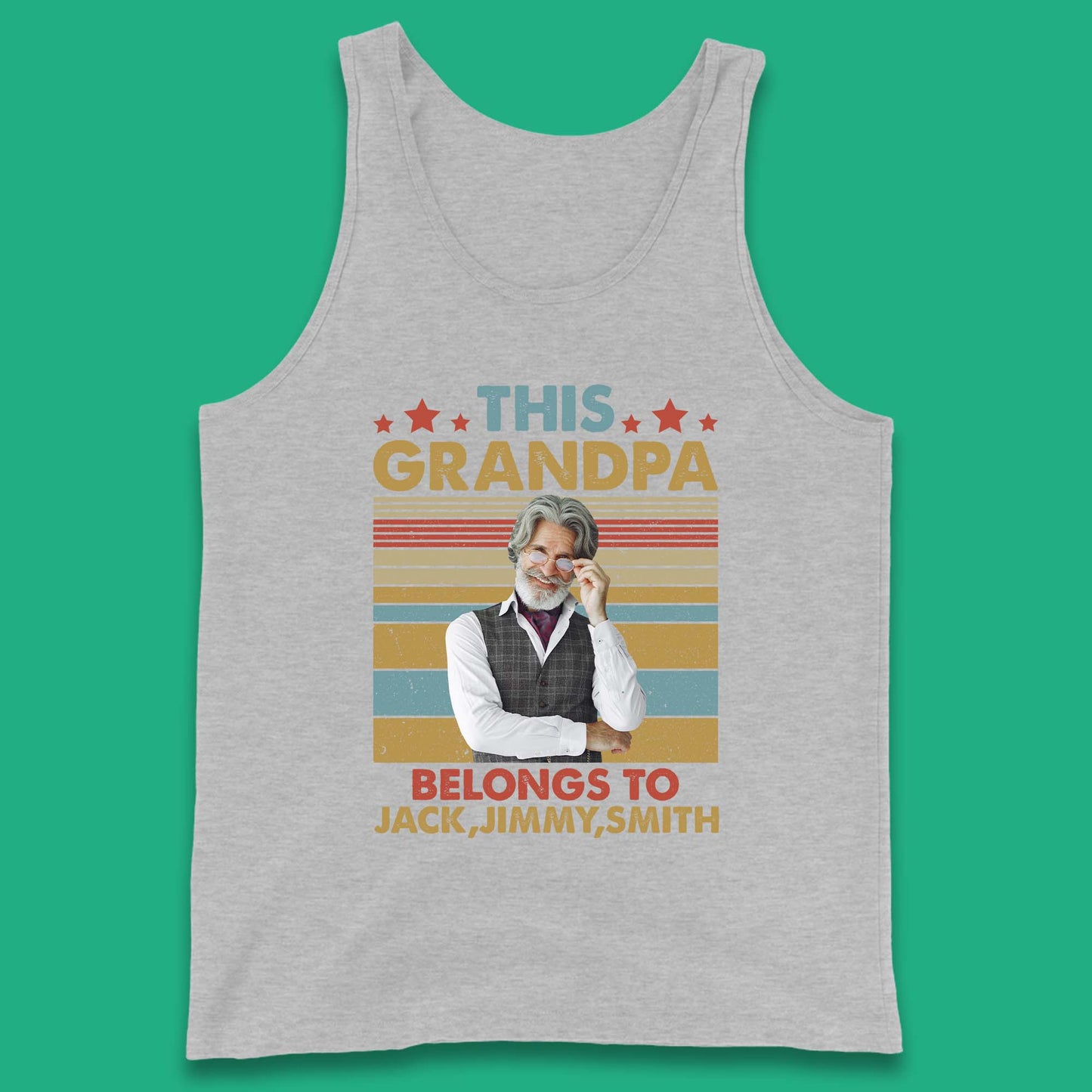 Personalised This Grandpa Belongs To Tank Top