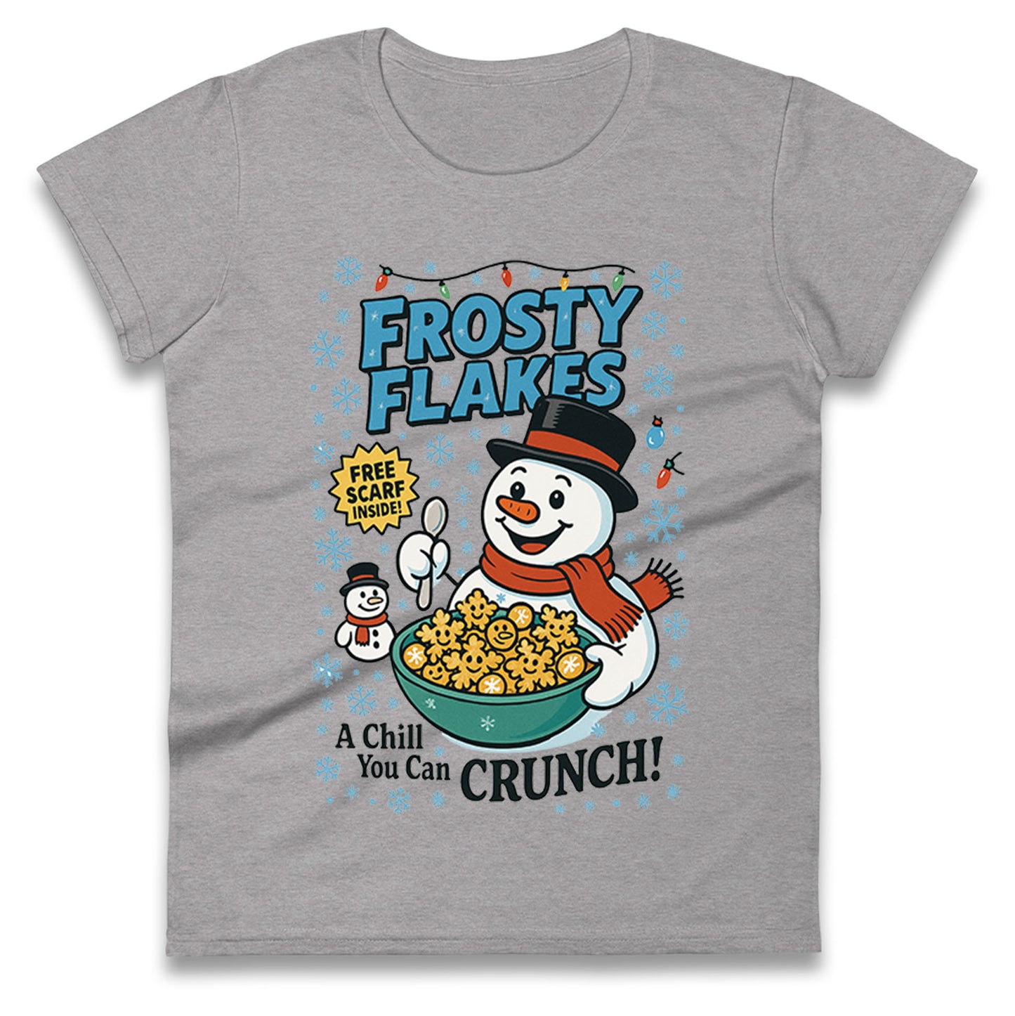 Snowman Christmas Ladies T Shirt