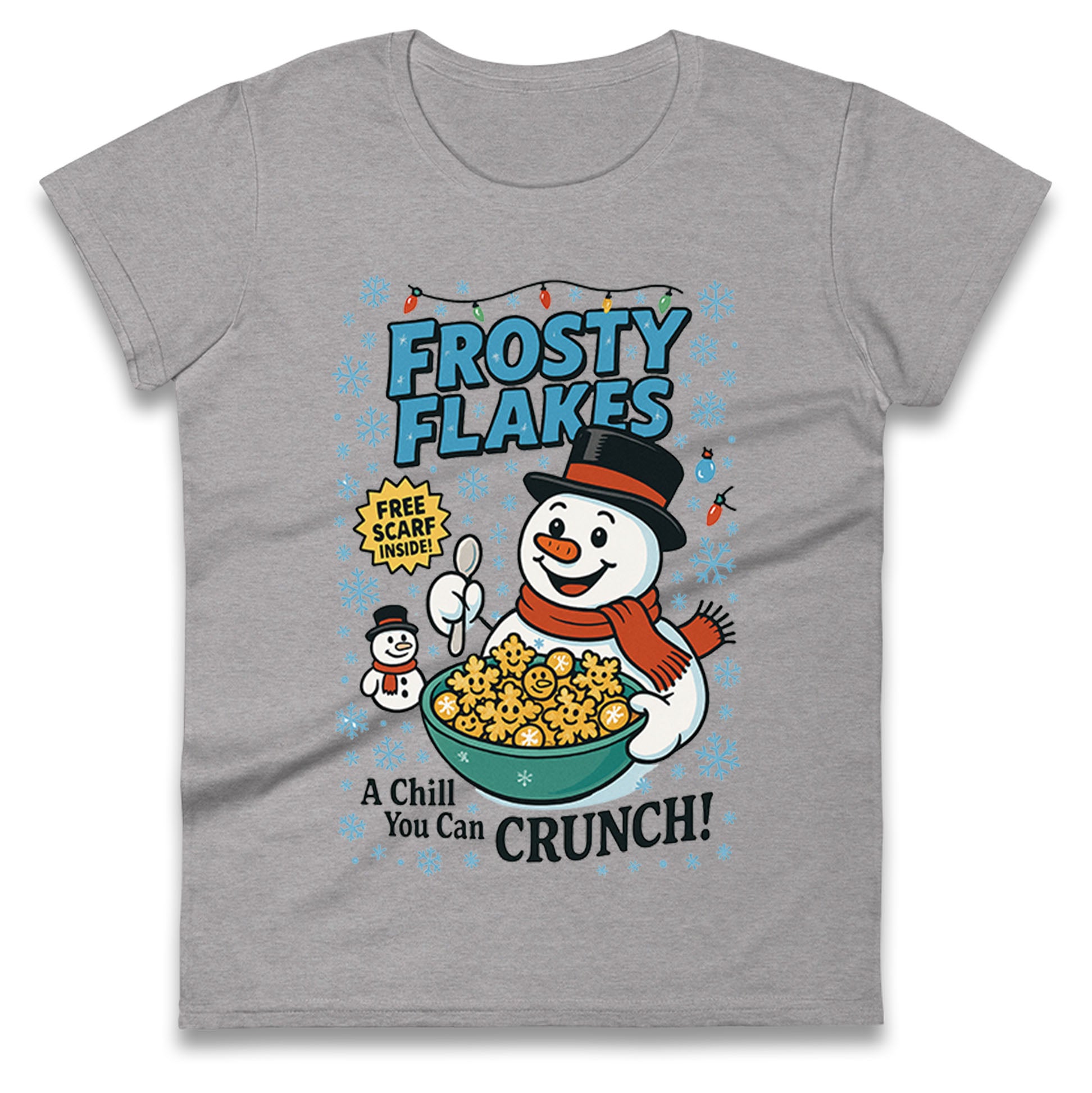 Snowman Christmas Ladies T Shirt