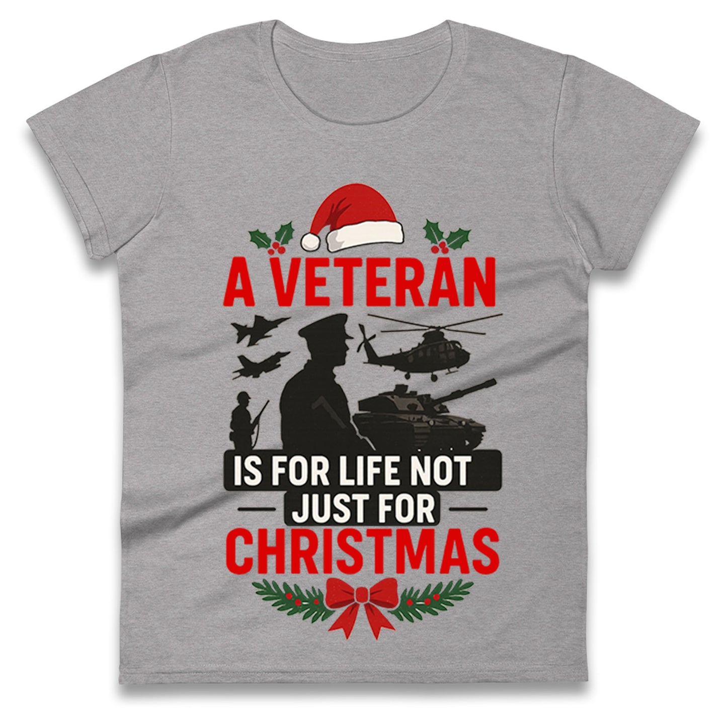Veteran Christmas Ladies T Shirt 