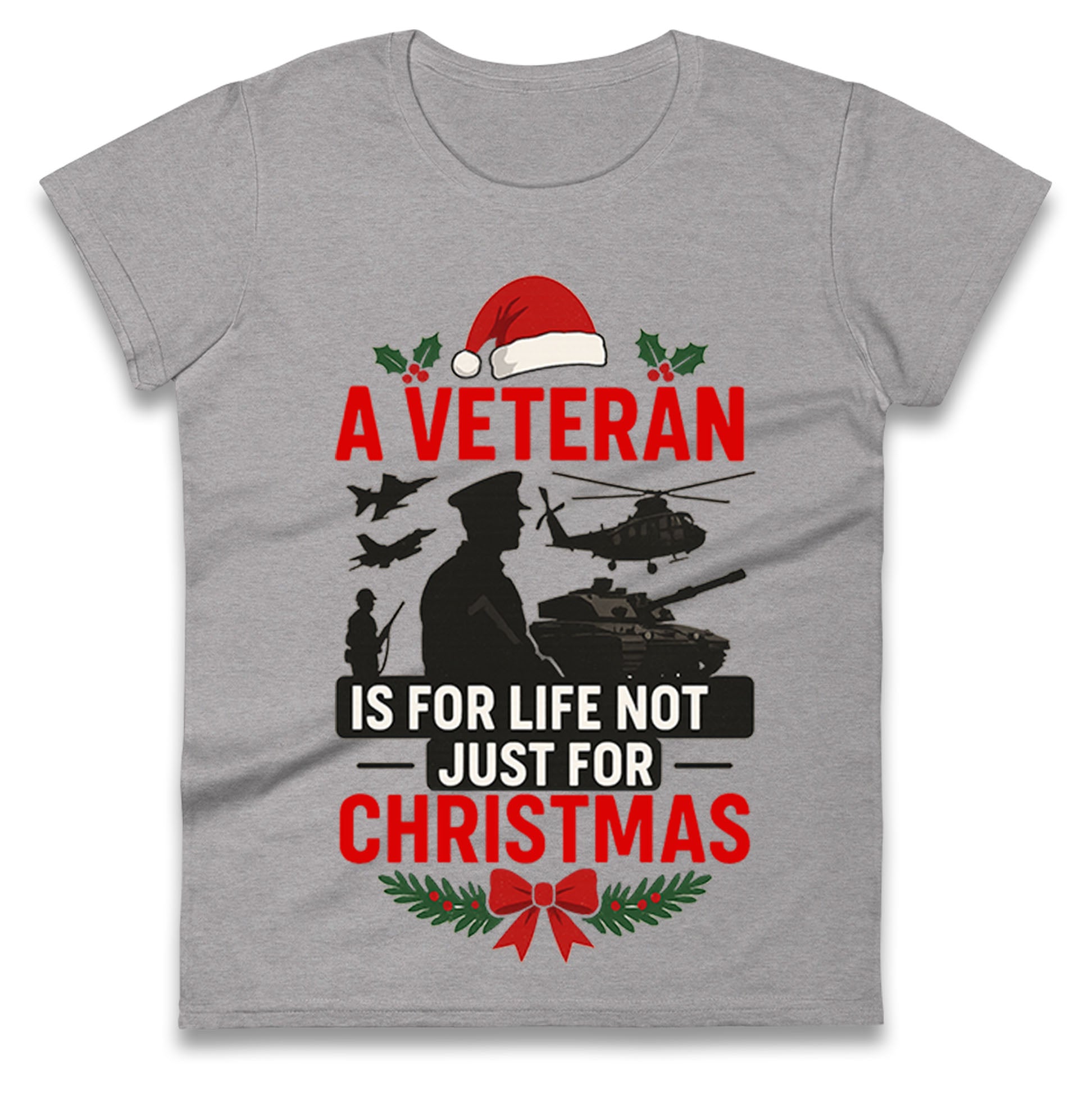 Veteran Christmas Ladies T Shirt 
