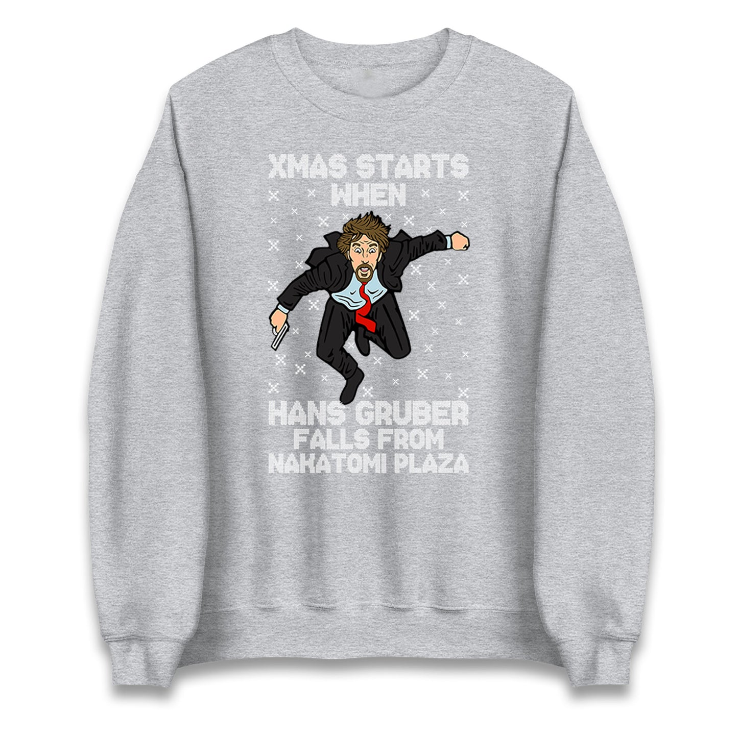 hans gruber falling sweatshirt