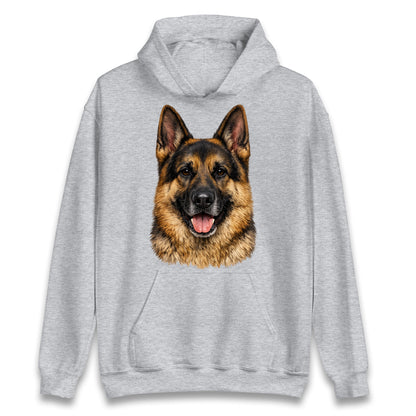 German Shepherd Dog Face Hoodie
