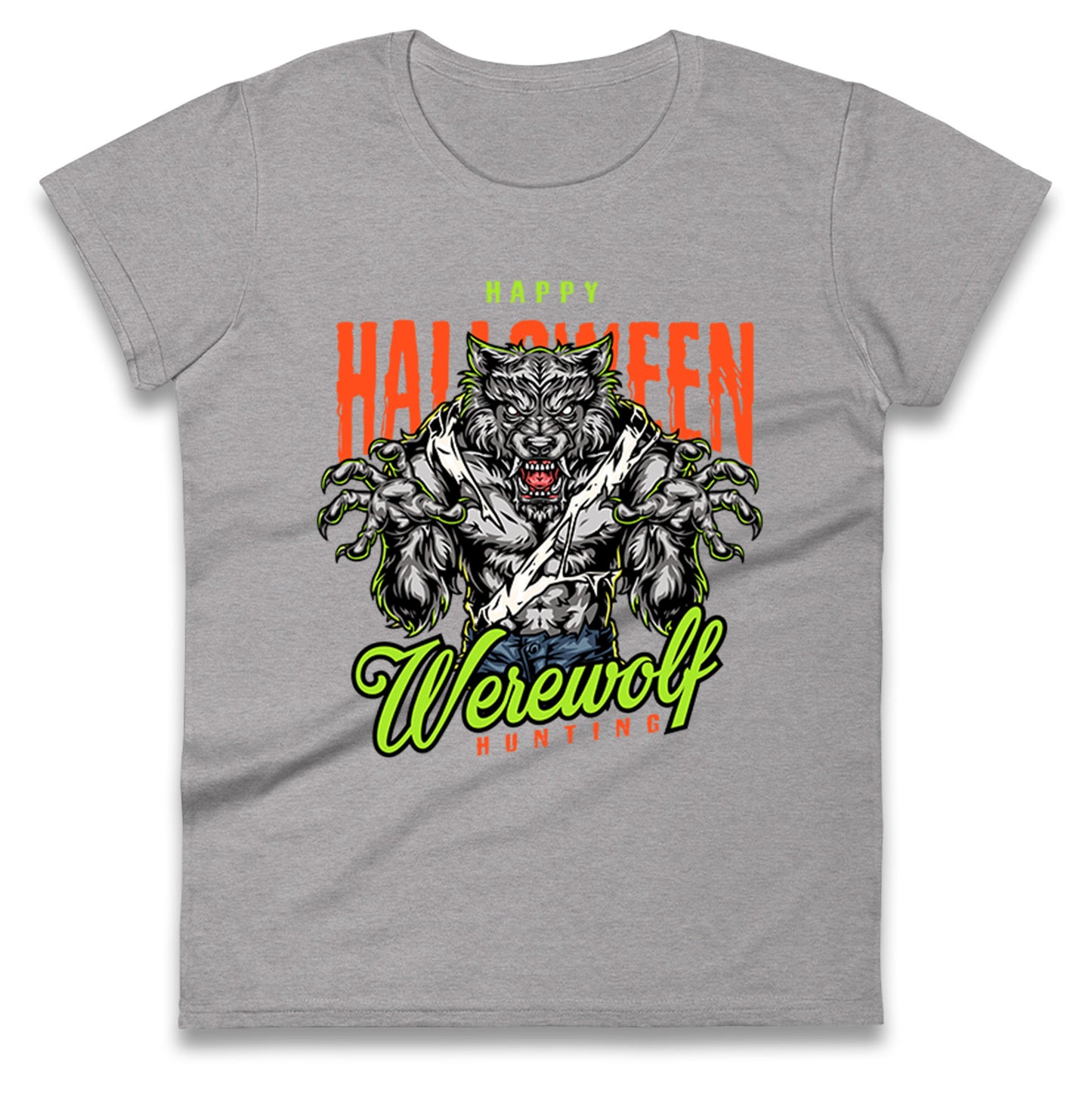 Halloween Werewolf Ladies T Shirt