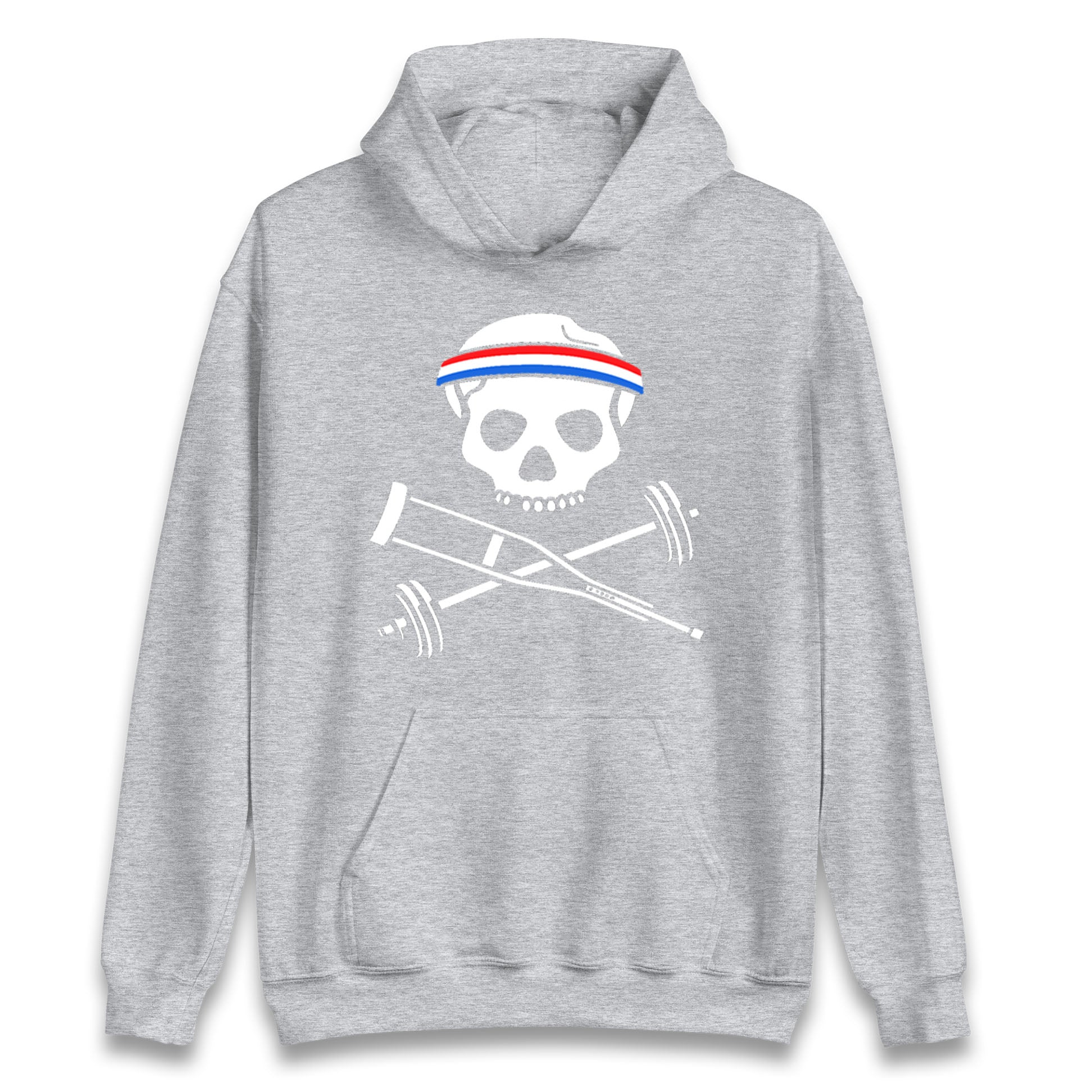 Johnny Knoxville Crutch Barbell and Bones Hoodie