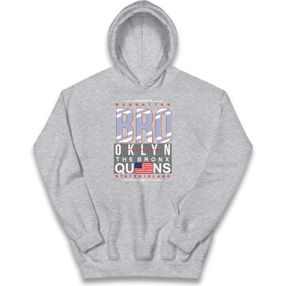 Brooklyn New York State Kids Hoodie