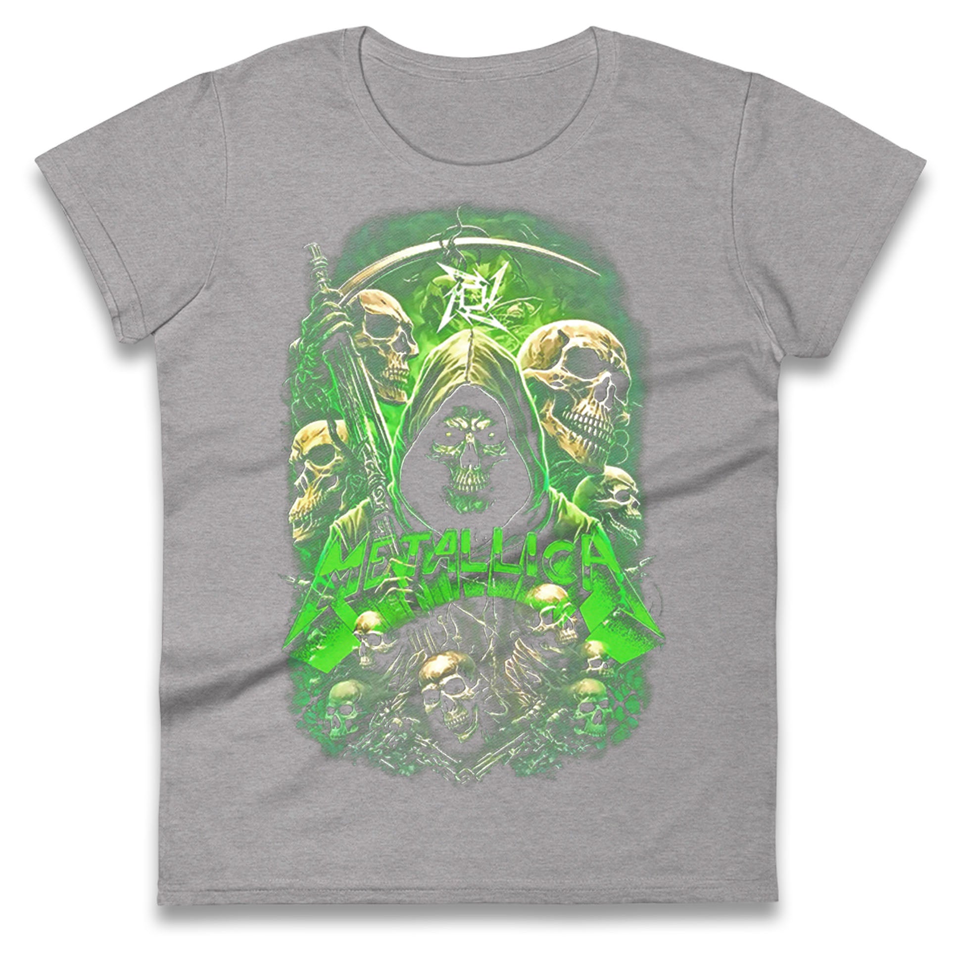 Metallica Green Skulls Ladies T Shirt