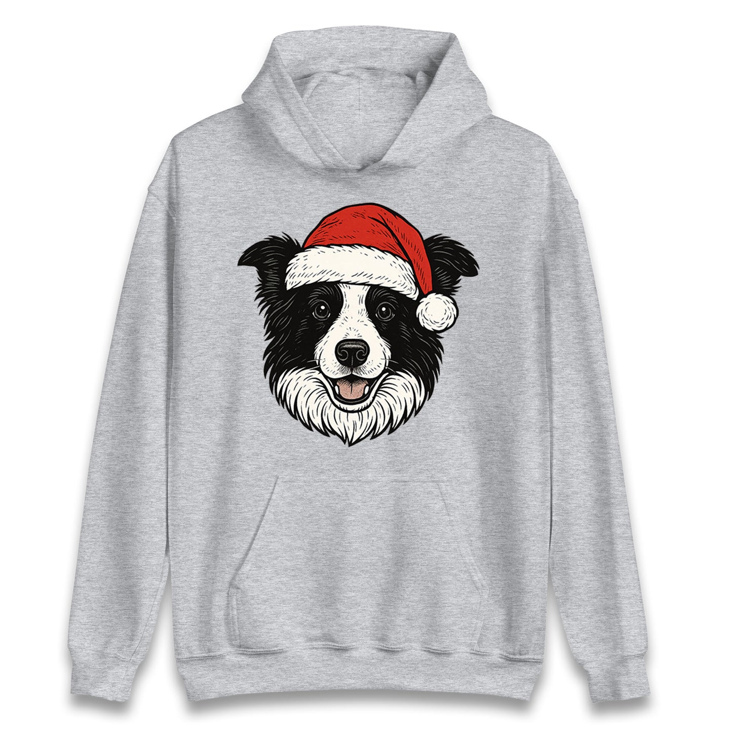 Border Collie Face Christmas Hoodie