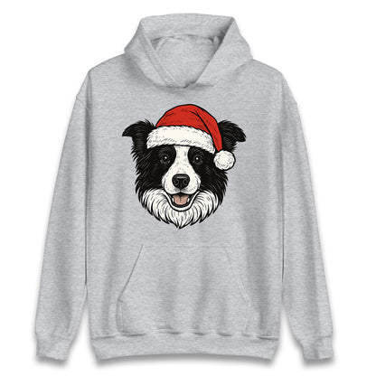 Border Collie Face Christmas Hoodie