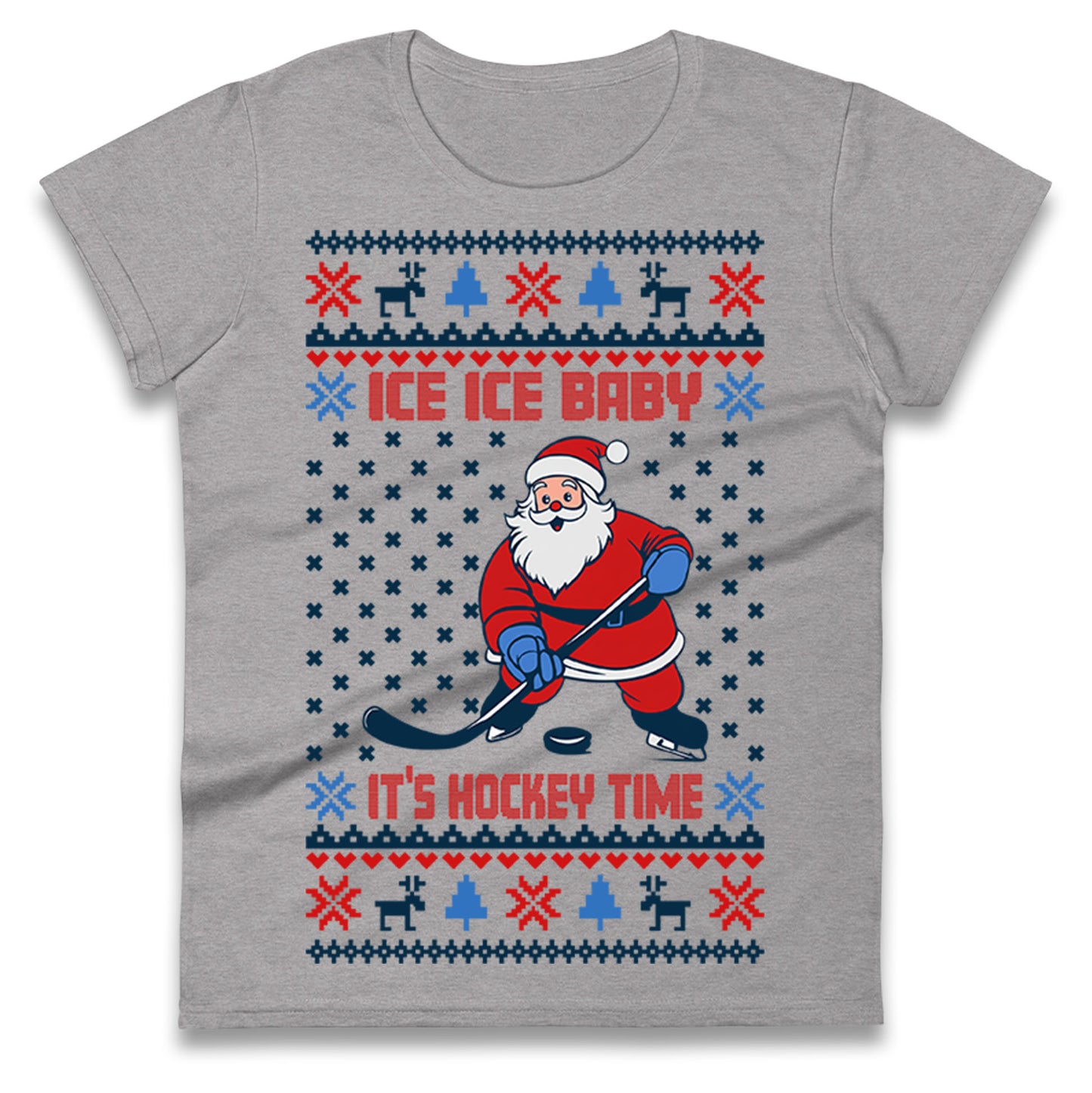 Hockey Christmas Ladies T Shirt 