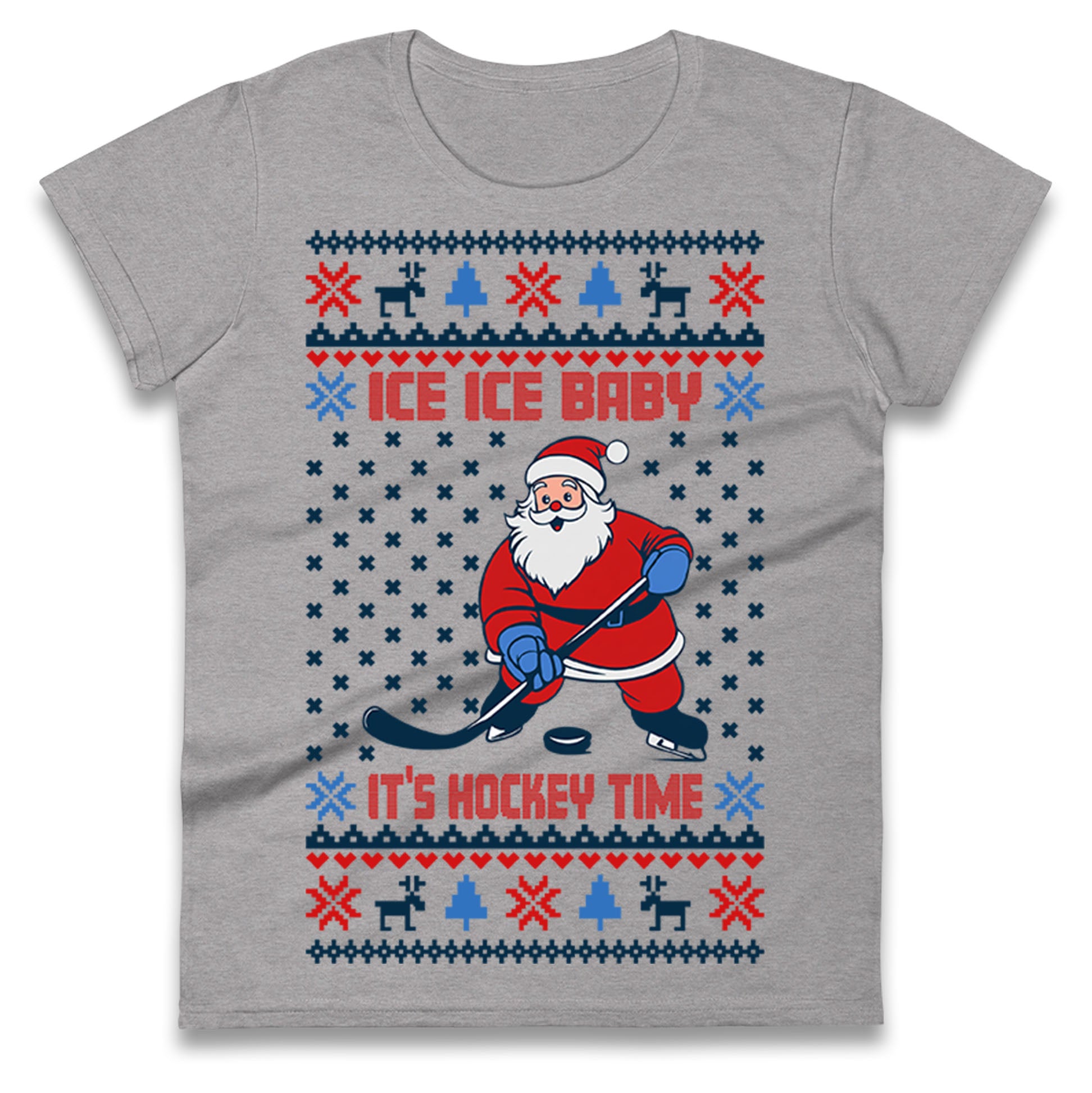 Hockey Christmas Ladies T Shirt 
