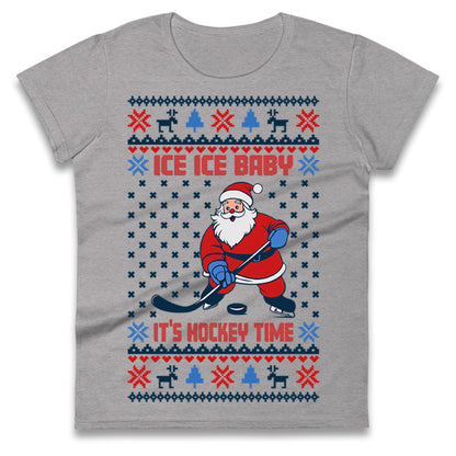 Hockey Christmas Ladies T Shirt 