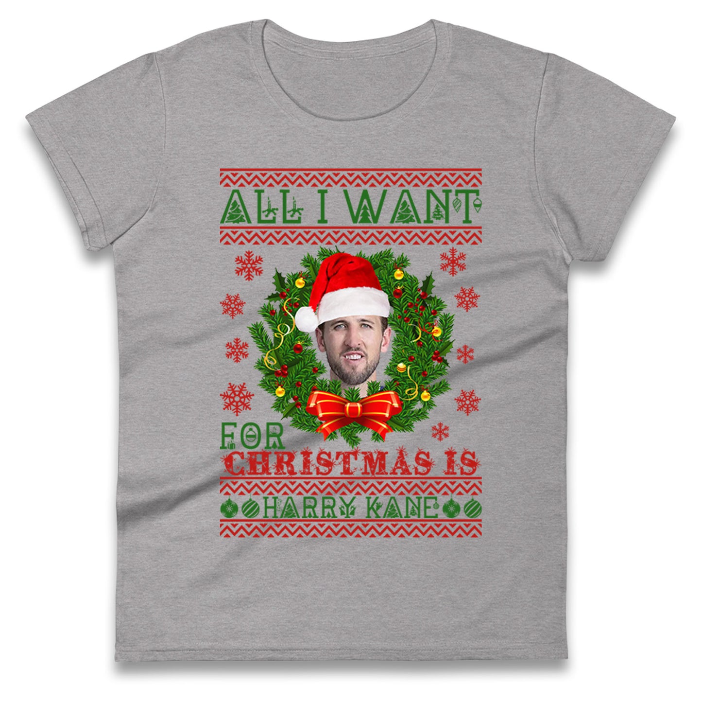 harry kane christmas womens t shirt