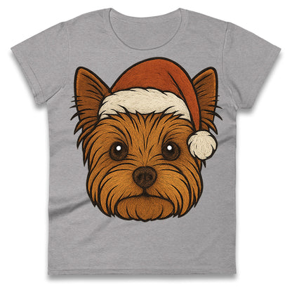 Yorkshire Terrier Christmas Ladies T Shirt 