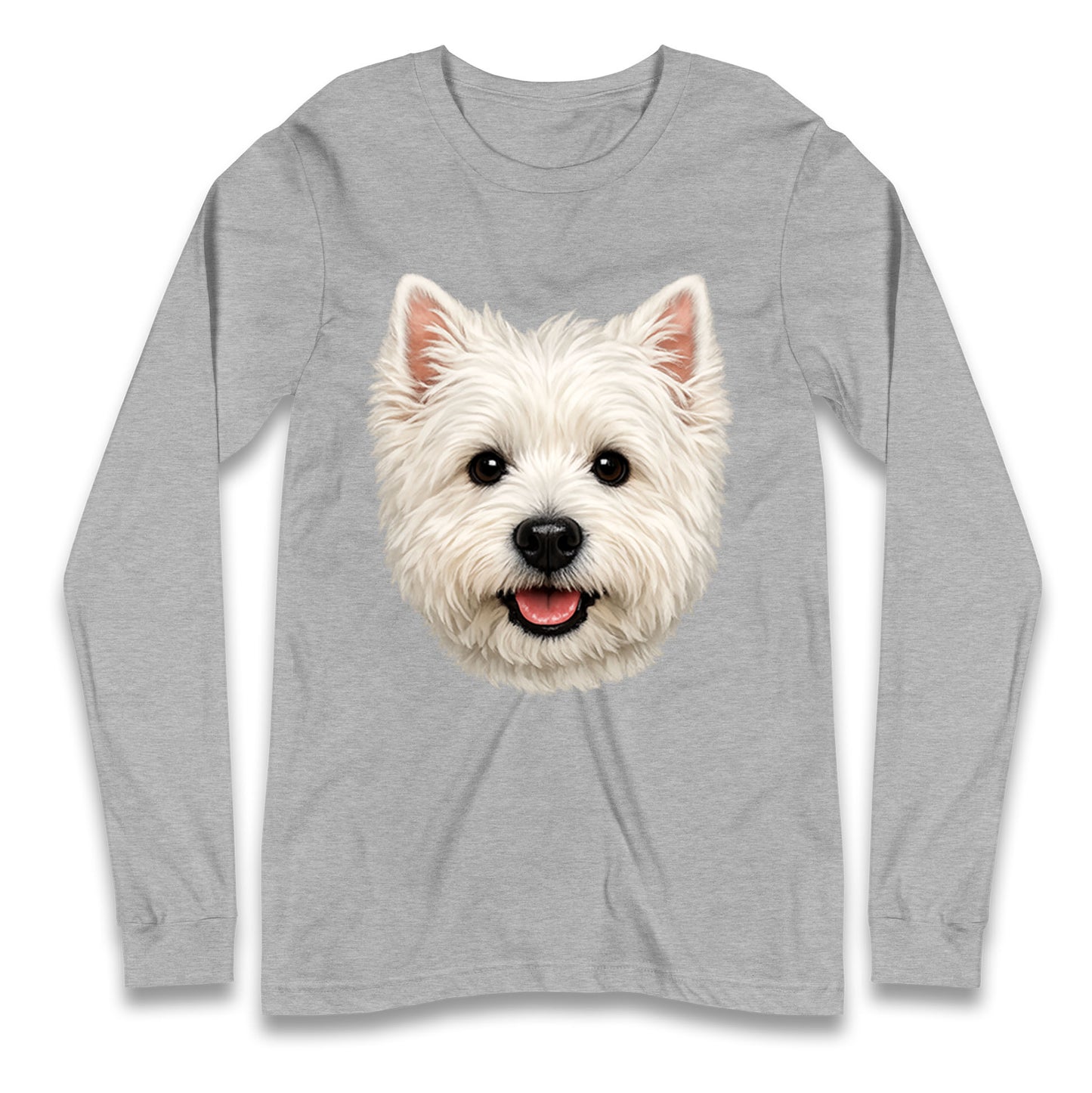 West Highland White Terrier Dog Face Longsleeve T Shirt