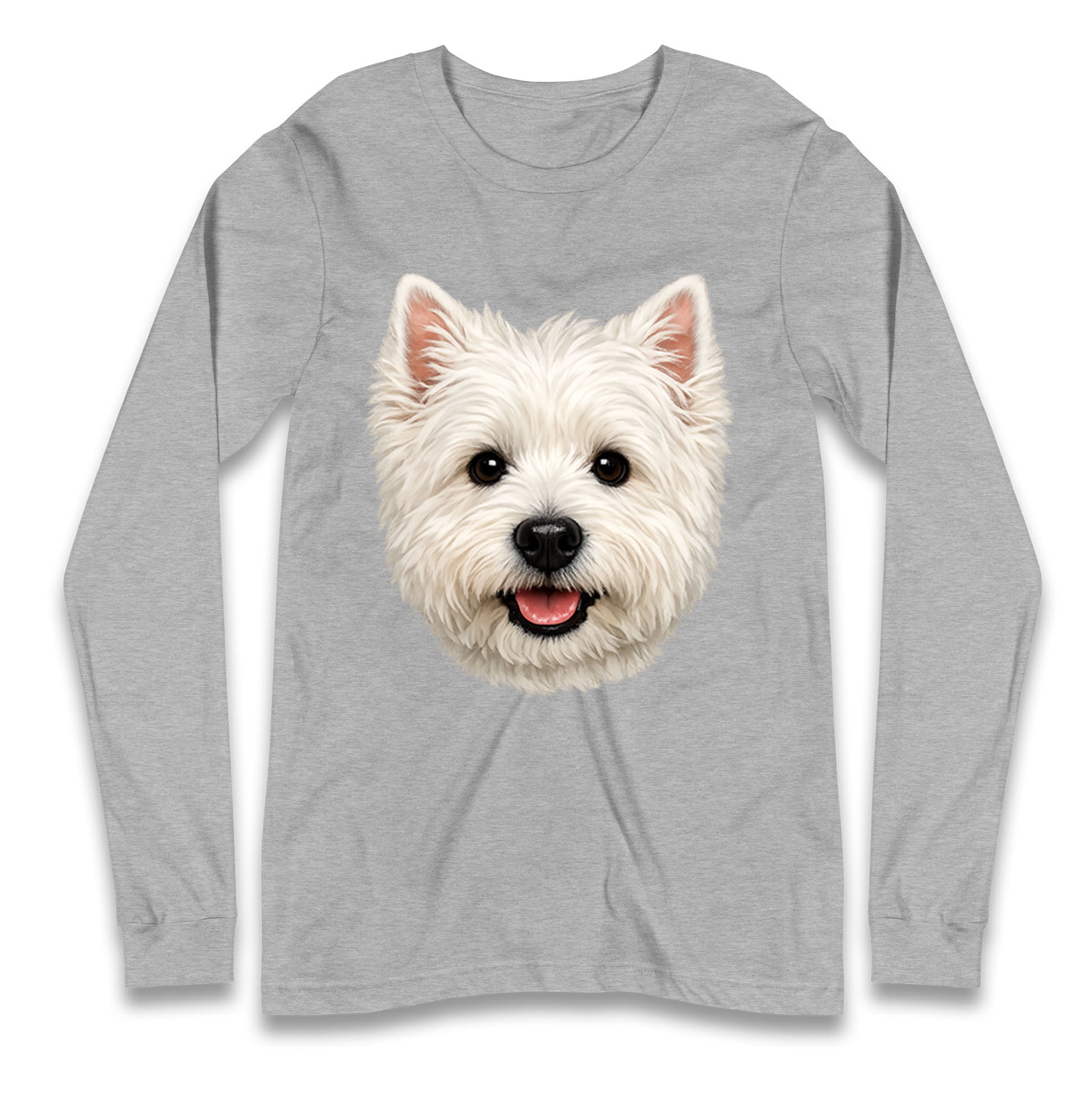 West Highland White Terrier Dog Face Longsleeve T Shirt