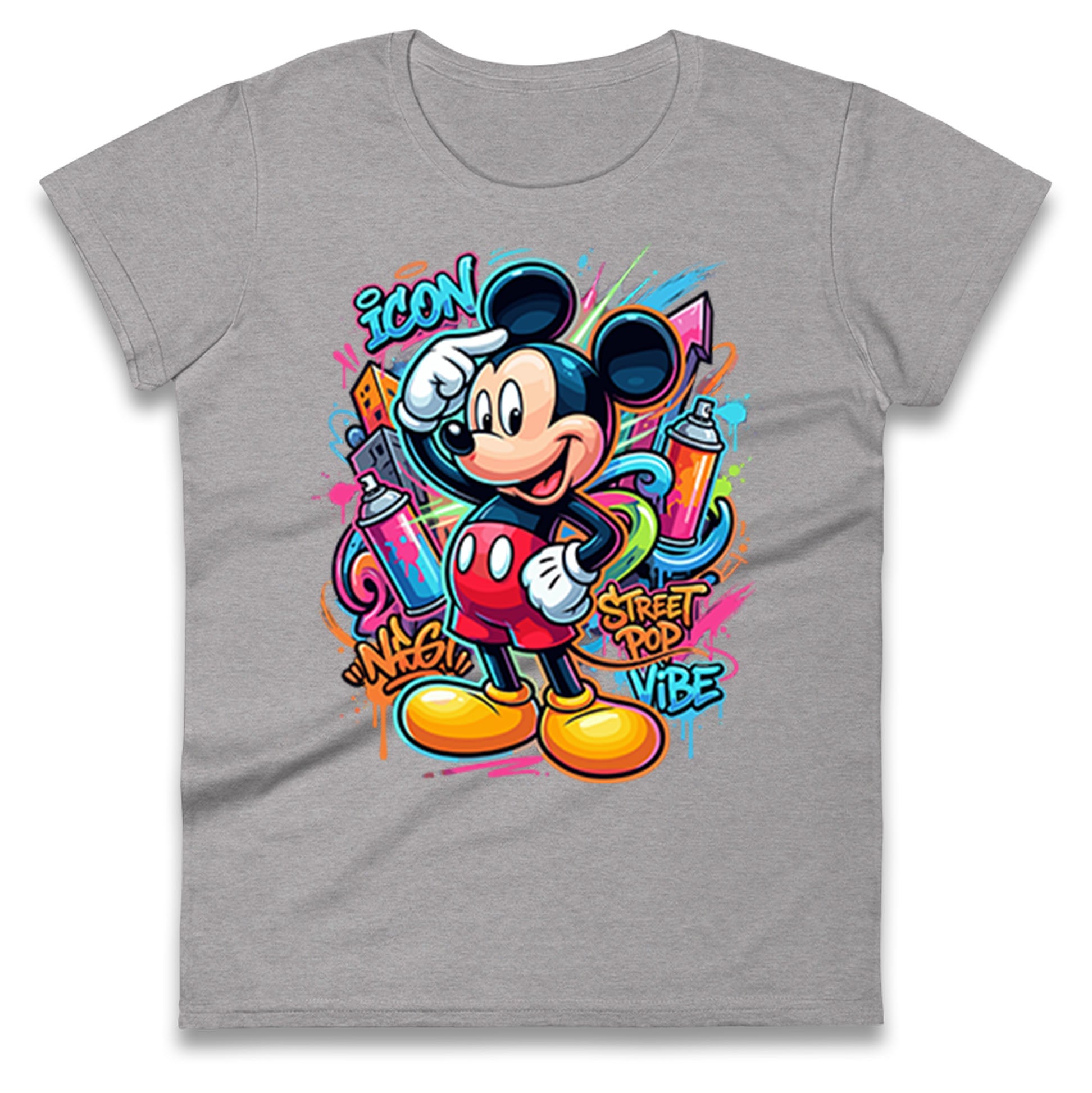 Graffiti Mickey Ladies T Shirt