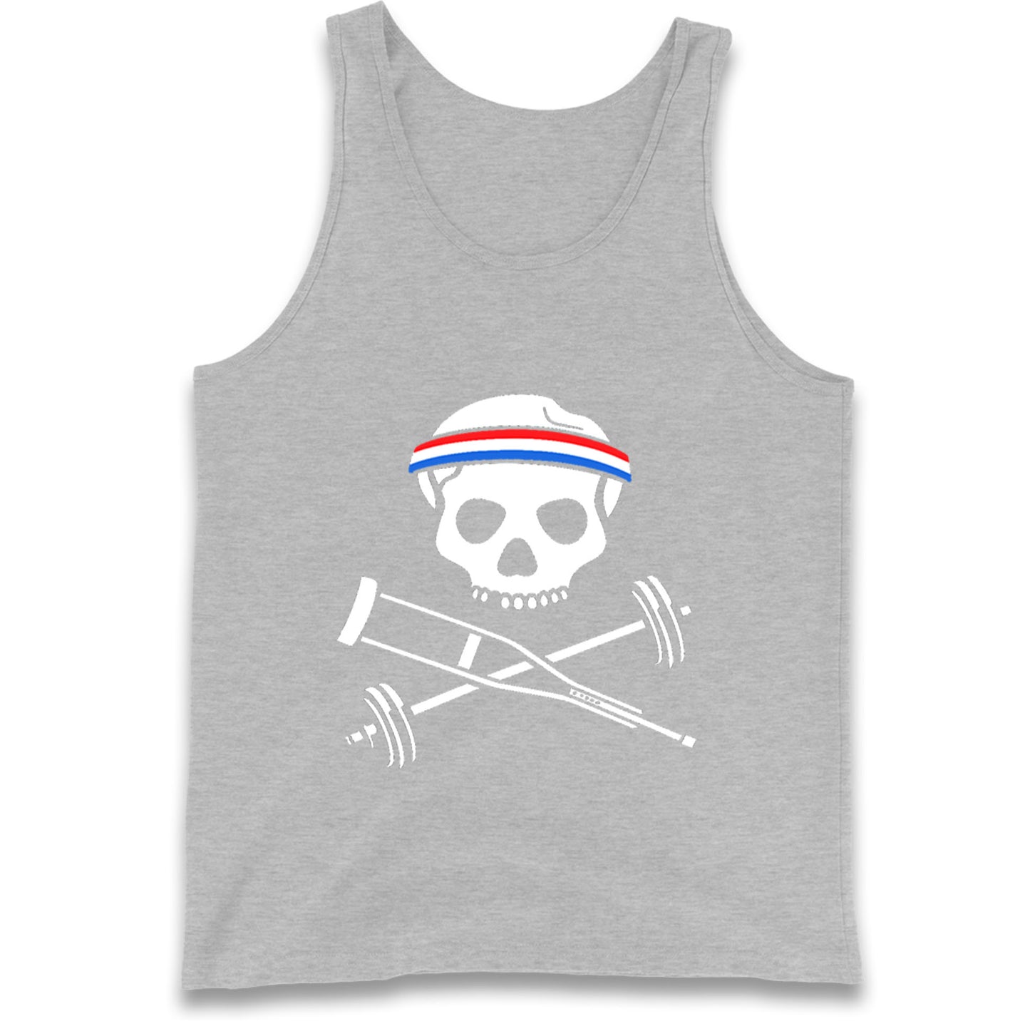 Johnny Knoxville Crutch Barbell and Bones Tank Top