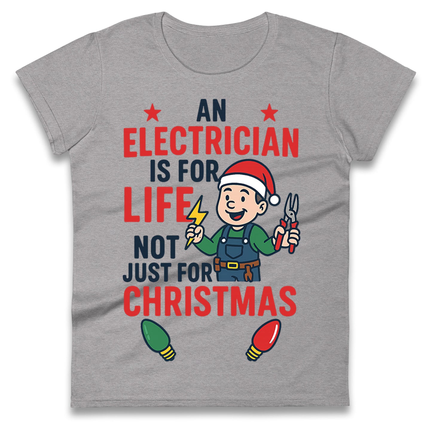 Electrician Christmas Ladies T Shirt