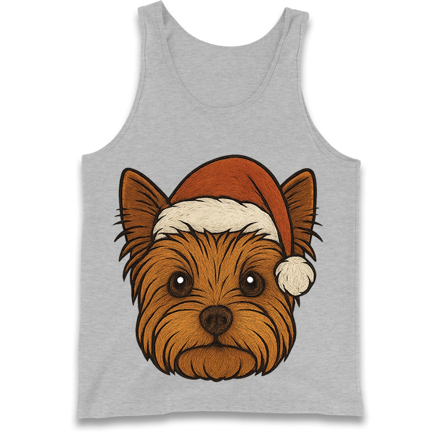 Yorkshire Terrier Face Christmas Tank Top